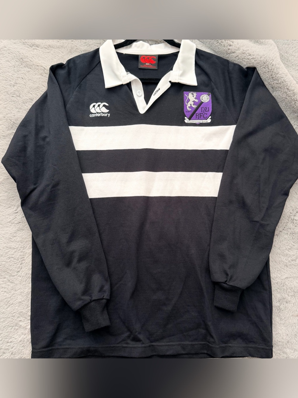 Canterbury Northwestern University Rugby Jersey Shirt Men Large NU RFC Striped L